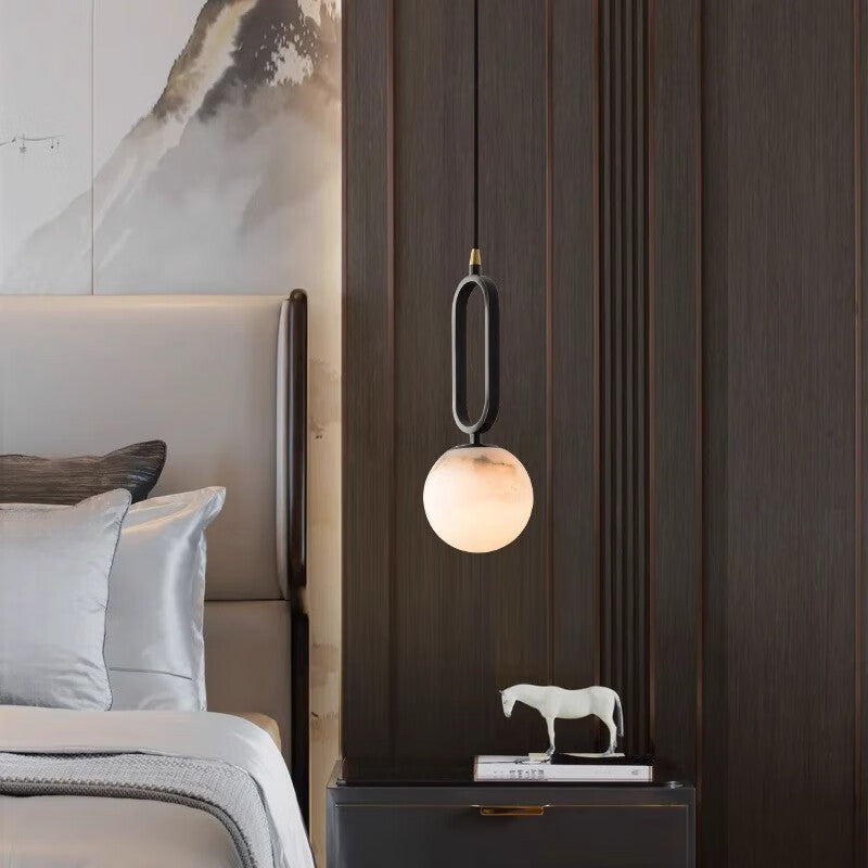 Natural Marble Globe Pendant Light