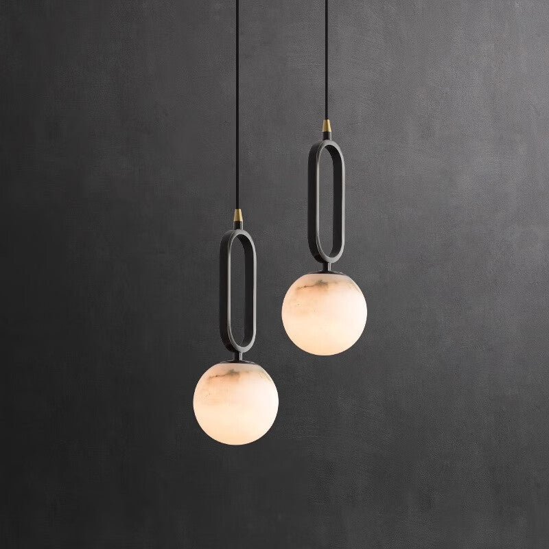 Natural Marble Globe Pendant Light