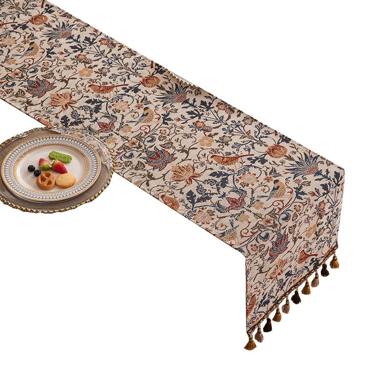 Bohemian Jacquard Table Runner with Tassels