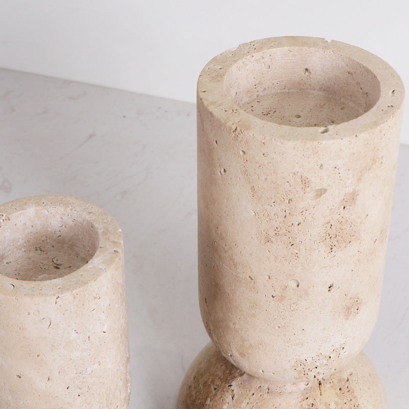 Travertine Candle Holders