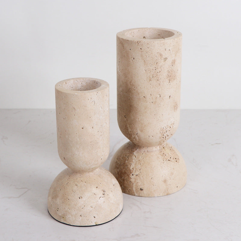 Travertine Candle Holders