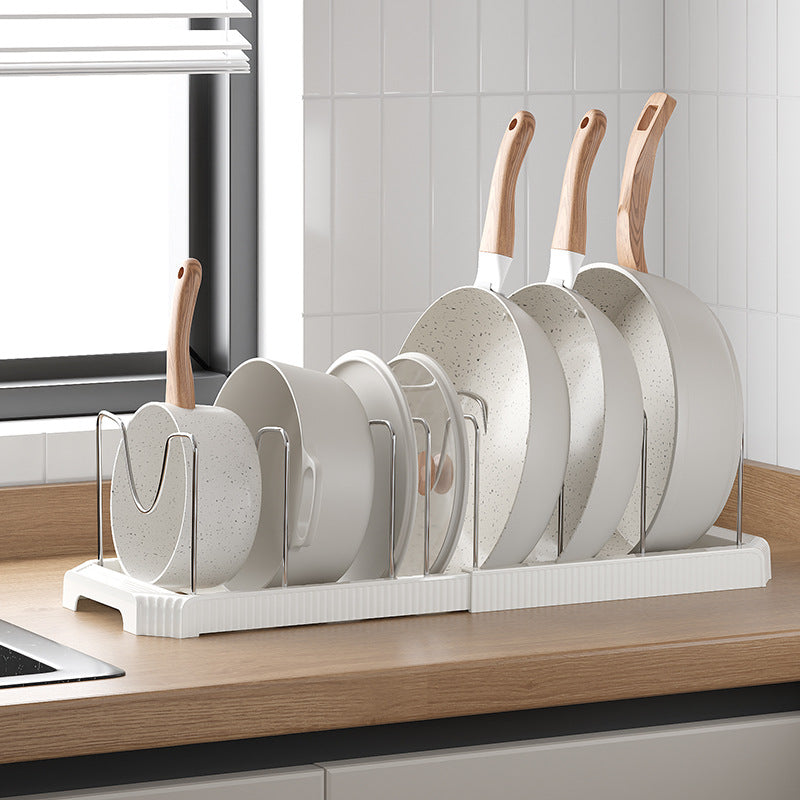 Retractable Pot Rack & Plate Organizer