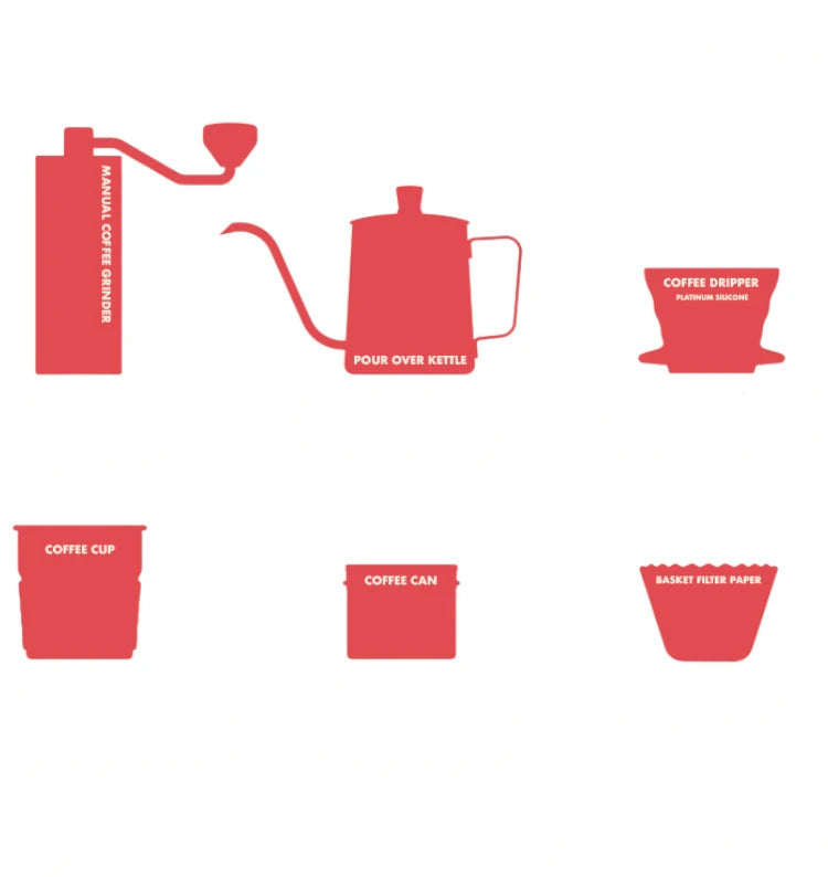 Portable Coffee Set | Manual Grinder, Dripper, Kettle & Travel Accessories