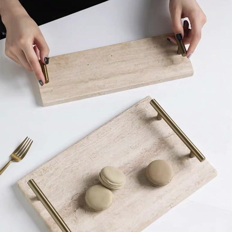 Yellow Travertine Storage Tray