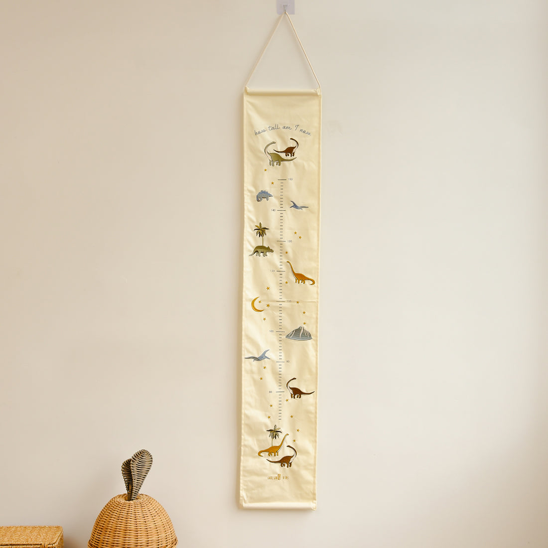 Kids Hanging Height Chart | Fabric Growth Ruler with Embroidery