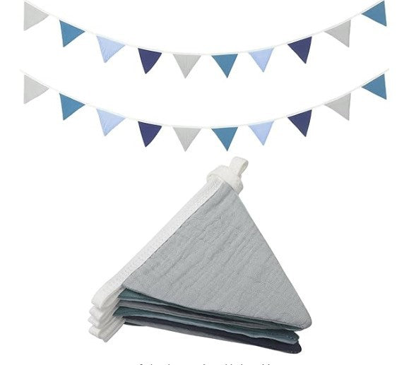 Cotton Triangle Bunting Garland | Neutral Party & Nursery Decor