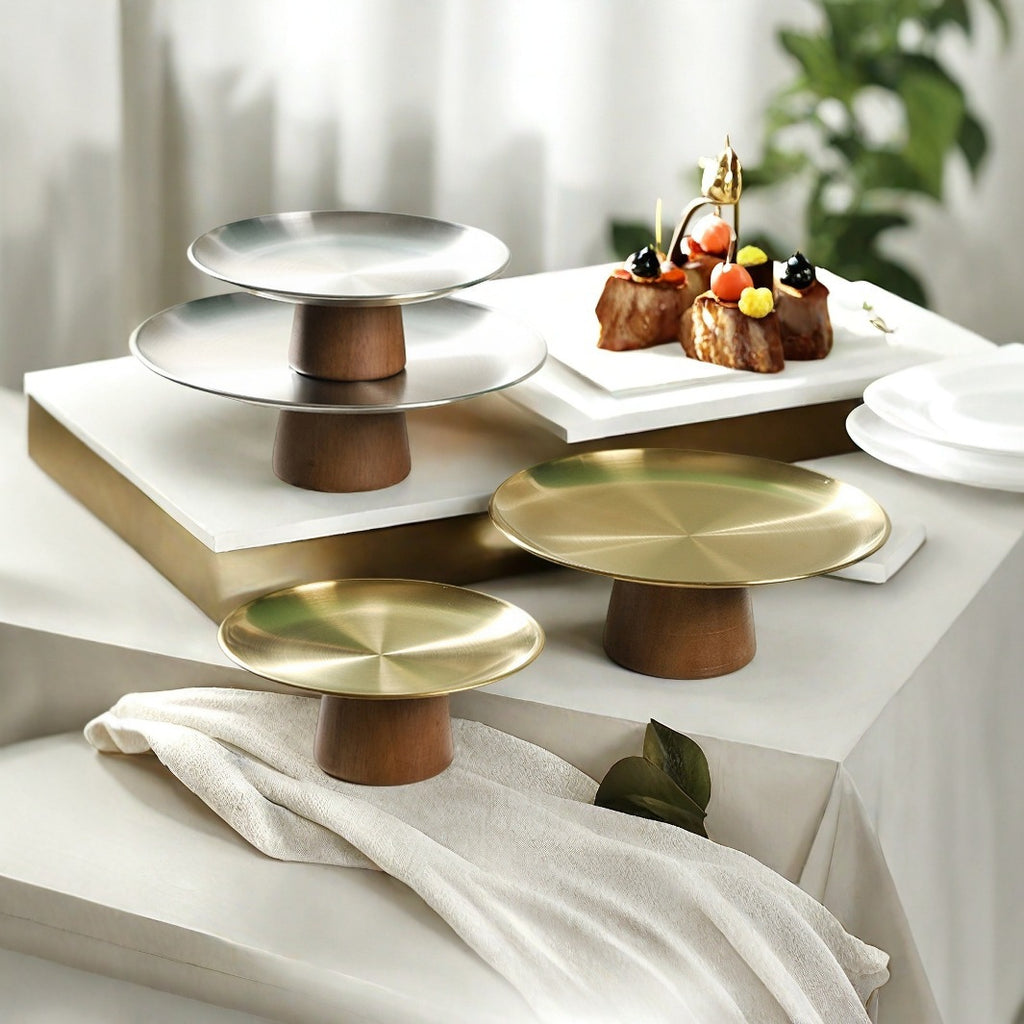 Stainless Steel High-Foot Dessert Tray