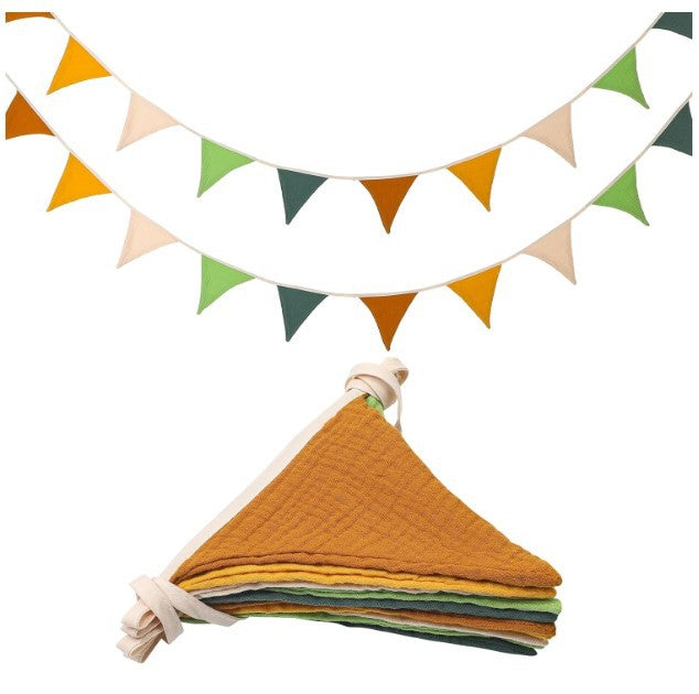 Cotton Triangle Bunting Garland | Neutral Party & Nursery Decor