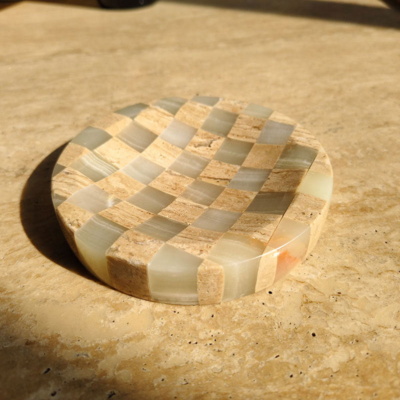 Checker Stone Tray