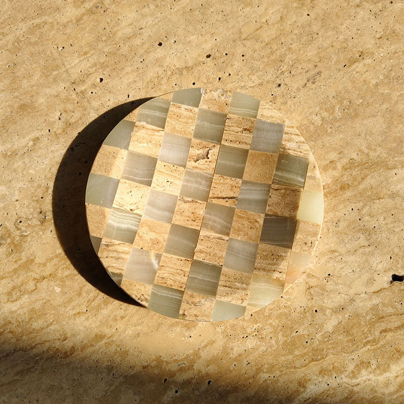 Checker Stone Tray