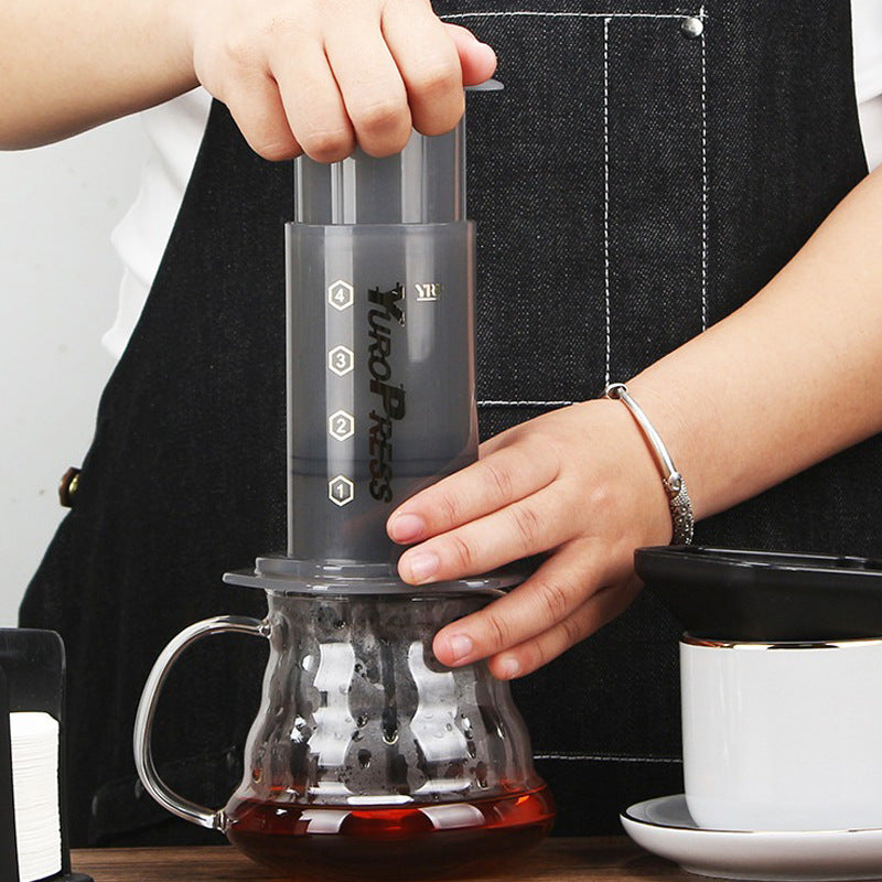 Hand-Pressed Coffee Maker | Manual Coffee Brewer for Home & Travel