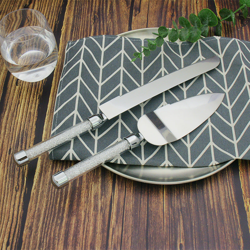 Crystal Wedding Cake Knife & Server Set (2-Piece Gift Set)