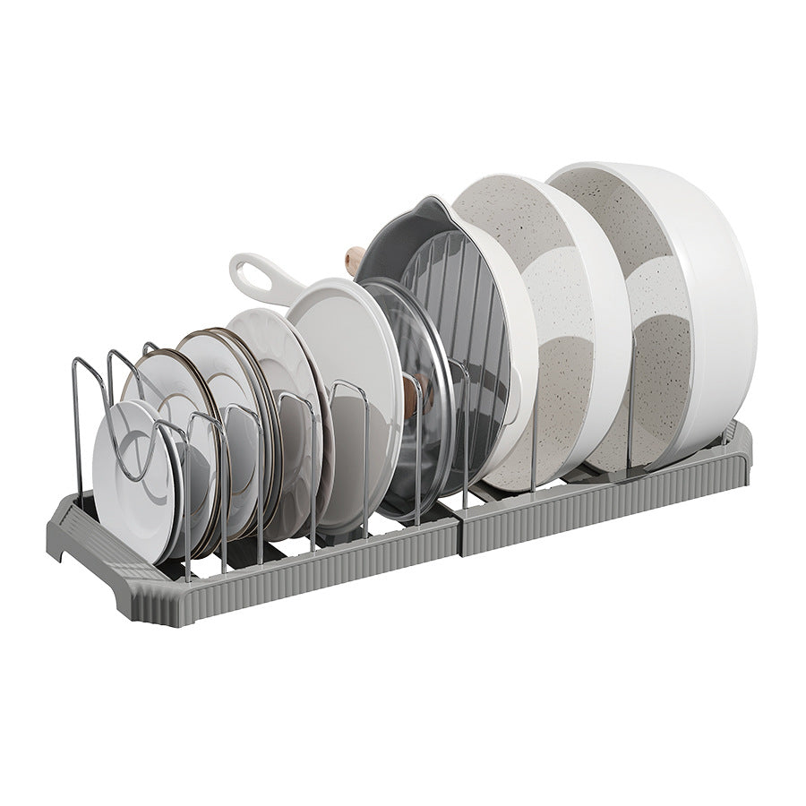 Retractable Pot Rack & Plate Organizer