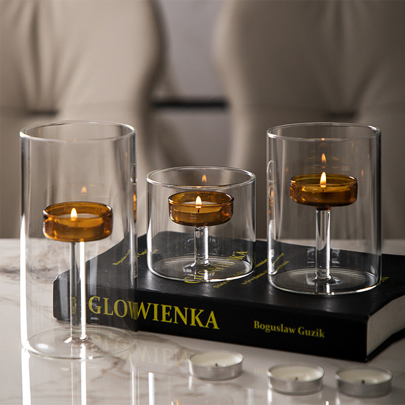 Modern Double Glass Candle Holder