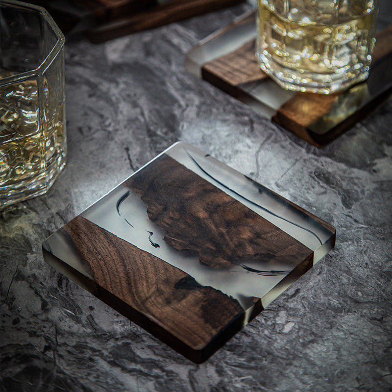 Handcrafted Premium Walnut & Resin Luxury Coaster