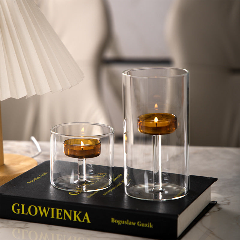 Modern Double Glass Candle Holder