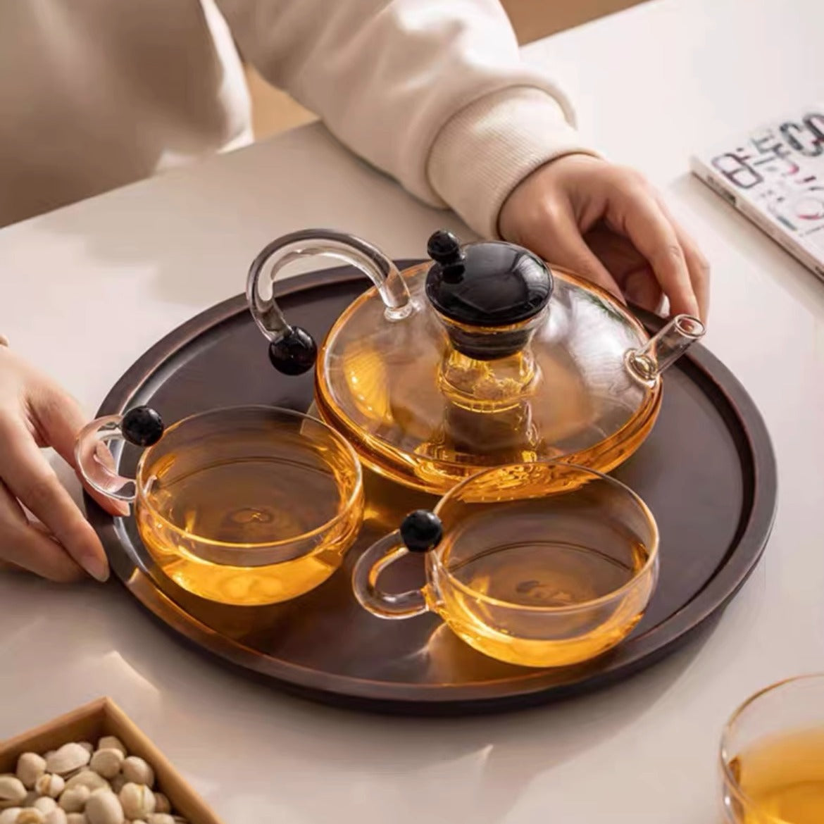 Nordic-Style Borosilicate Glass Teapot