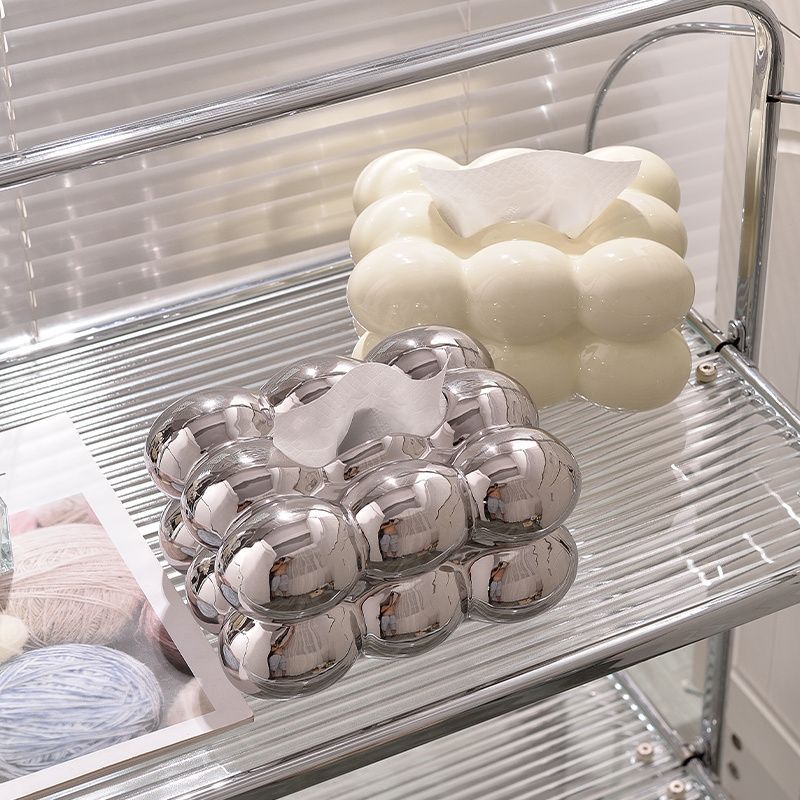 Marshmallow Glossy Ceramic Tissue Box