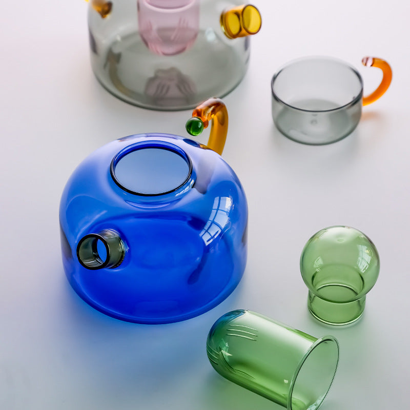 Colorful Glass Teapot with Infuser
