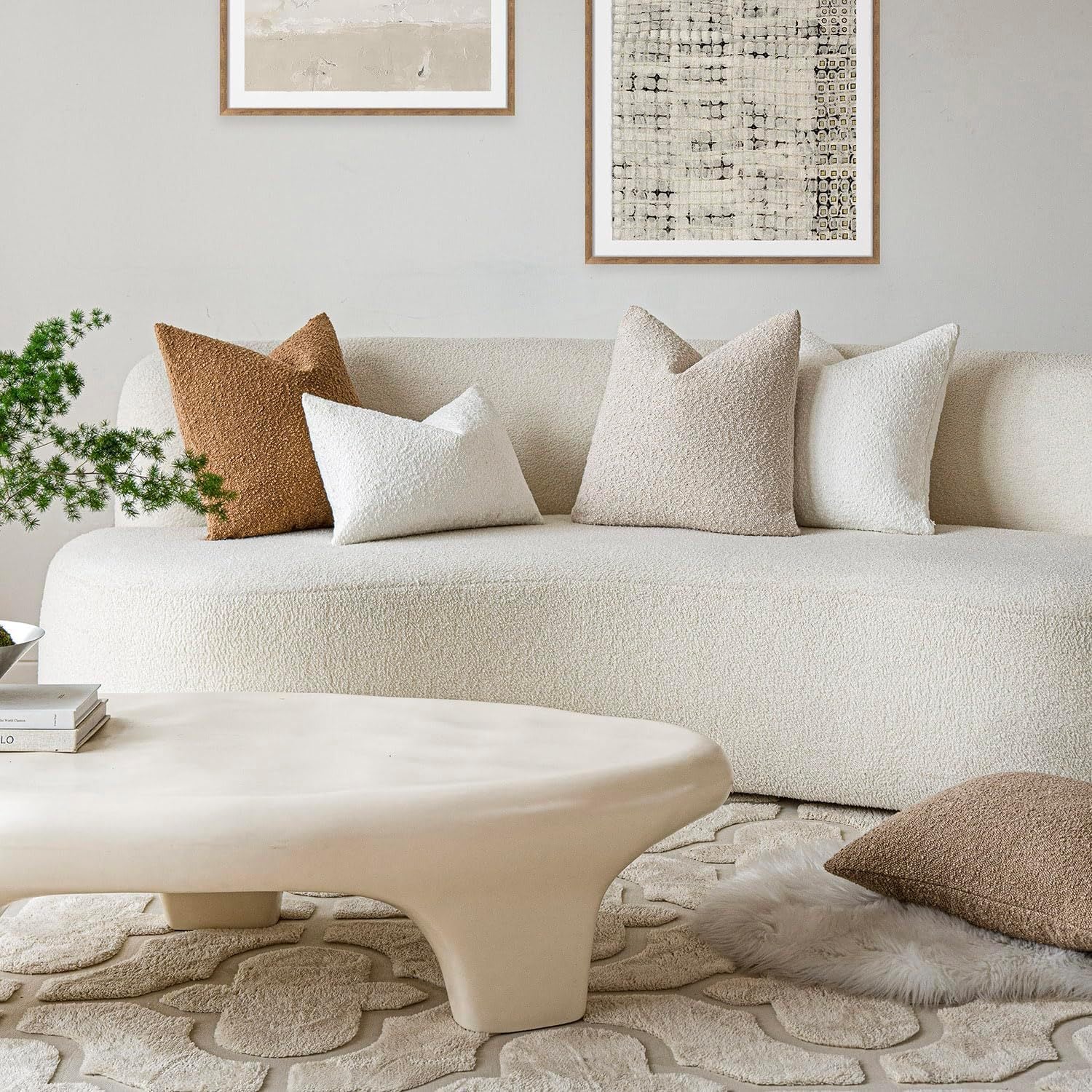 Bouclé Textured Cushion Cover