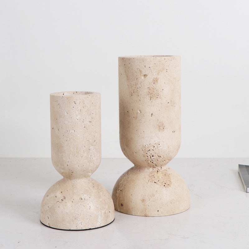 Travertine Candle Holders