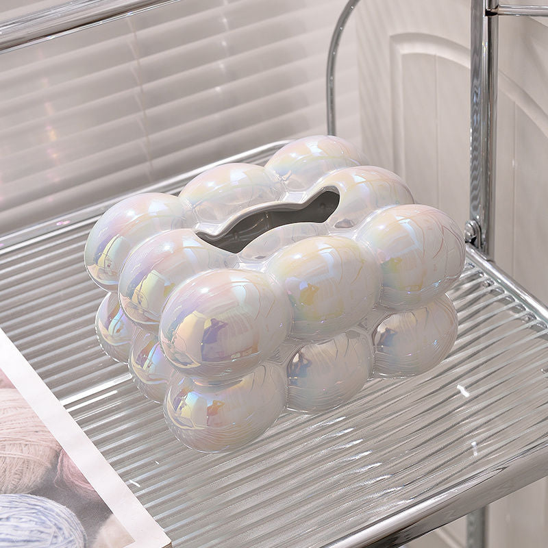 Marshmallow Glossy Ceramic Tissue Box
