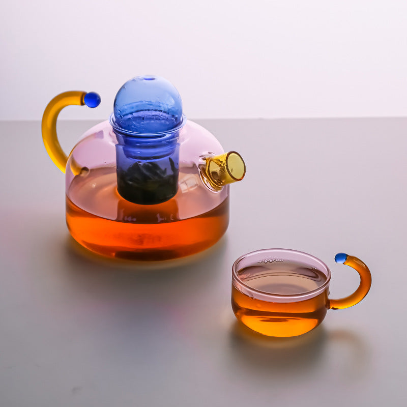 Colorful Glass Teapot with Infuser