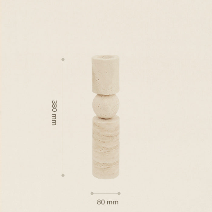 Hand-Carved Travertine Candle Holders – Wabi-Sabi Interior Design