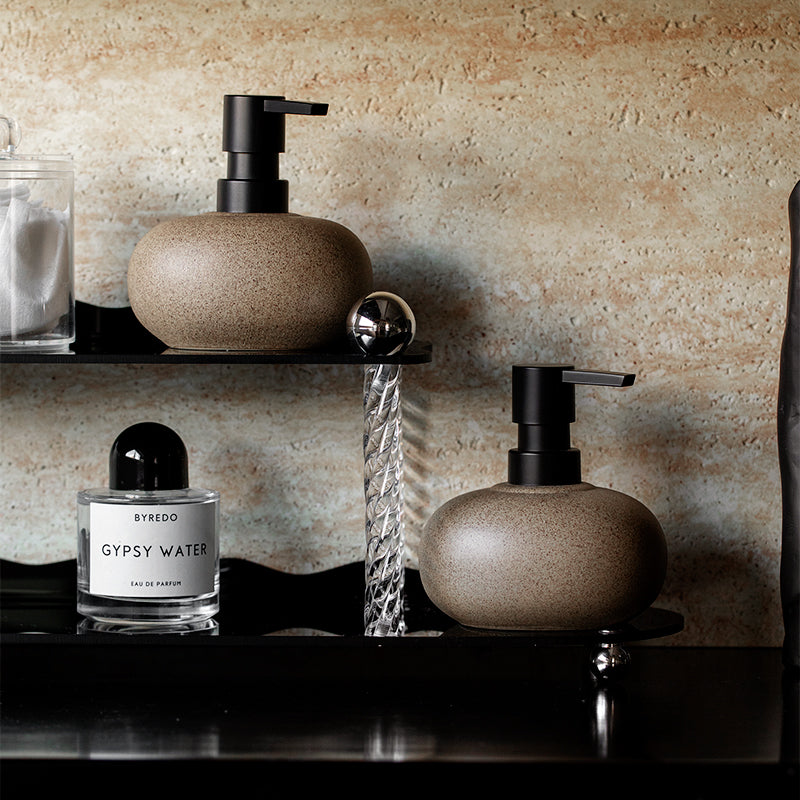 Wabi-Sabi Style Stoneware Press Bottle Dispenser