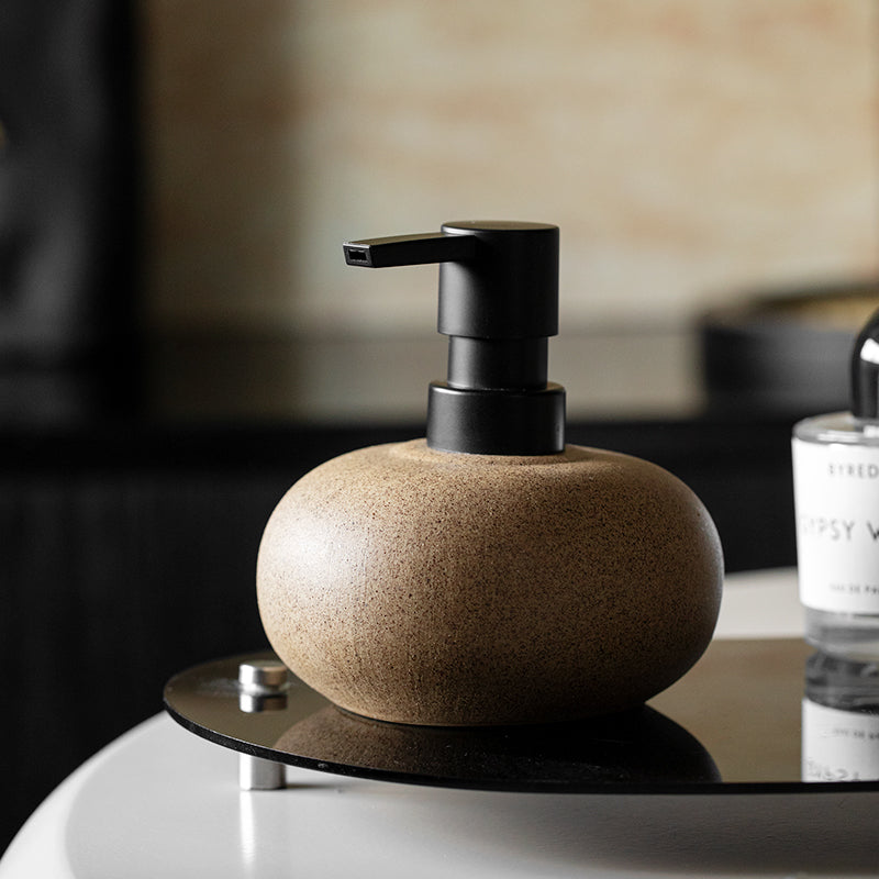 Wabi-Sabi Style Stoneware Press Bottle Dispenser