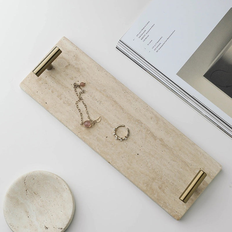 Yellow Travertine Storage Tray