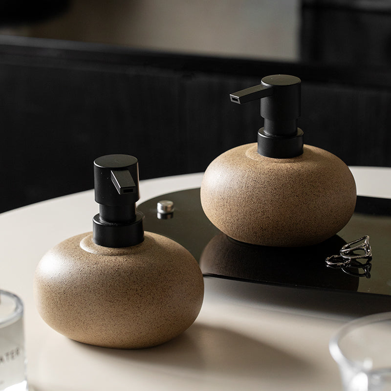 Wabi-Sabi Style Stoneware Press Bottle Dispenser