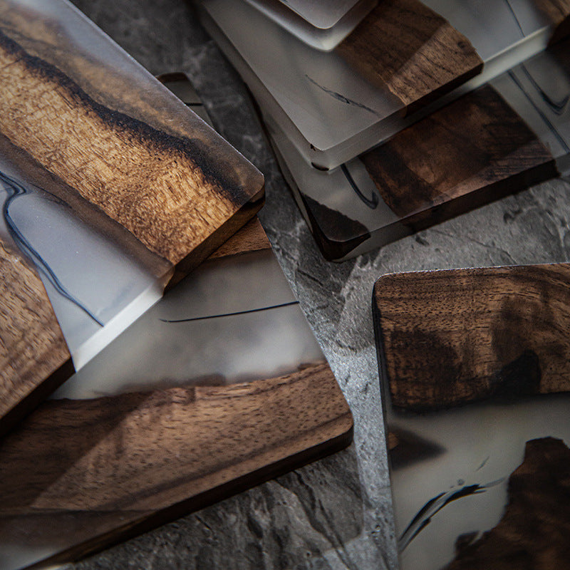 Handcrafted Premium Walnut & Resin Luxury Coaster