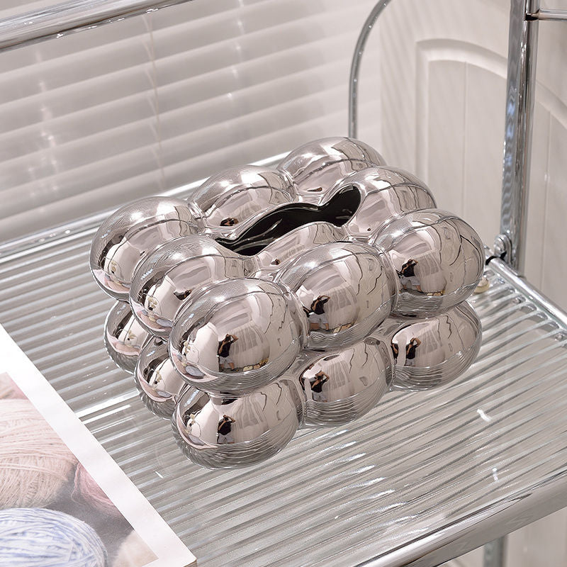 Marshmallow Glossy Ceramic Tissue Box