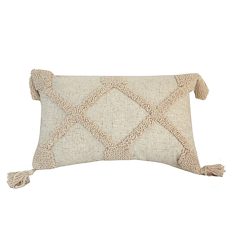 Boho Cotton Cushion Cover with Tassels
