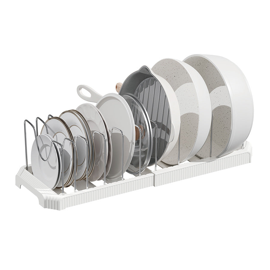 Retractable Pot Rack & Plate Organizer