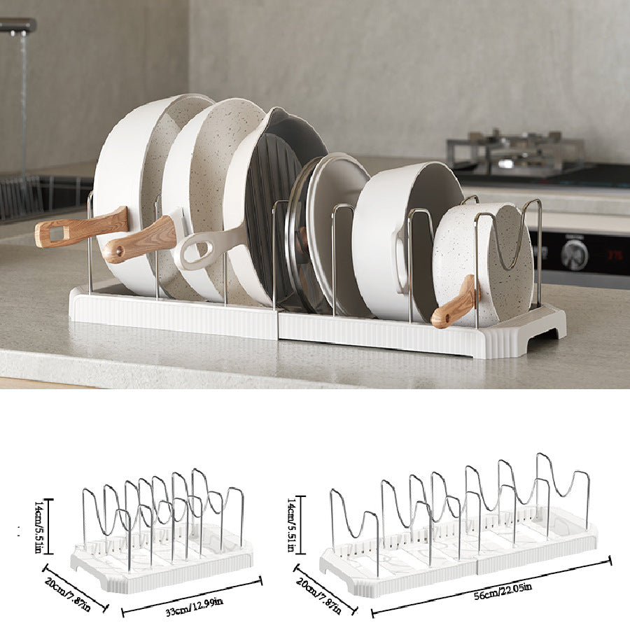 Retractable Pot Rack & Plate Organizer