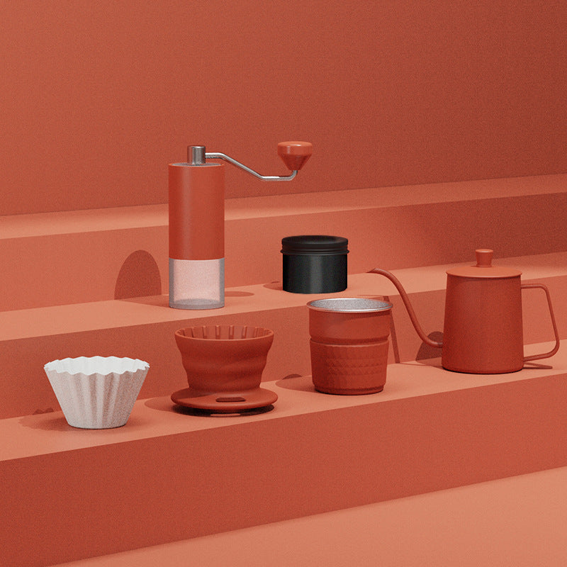 Portable Coffee Set | Manual Grinder, Dripper, Kettle & Travel Accessories