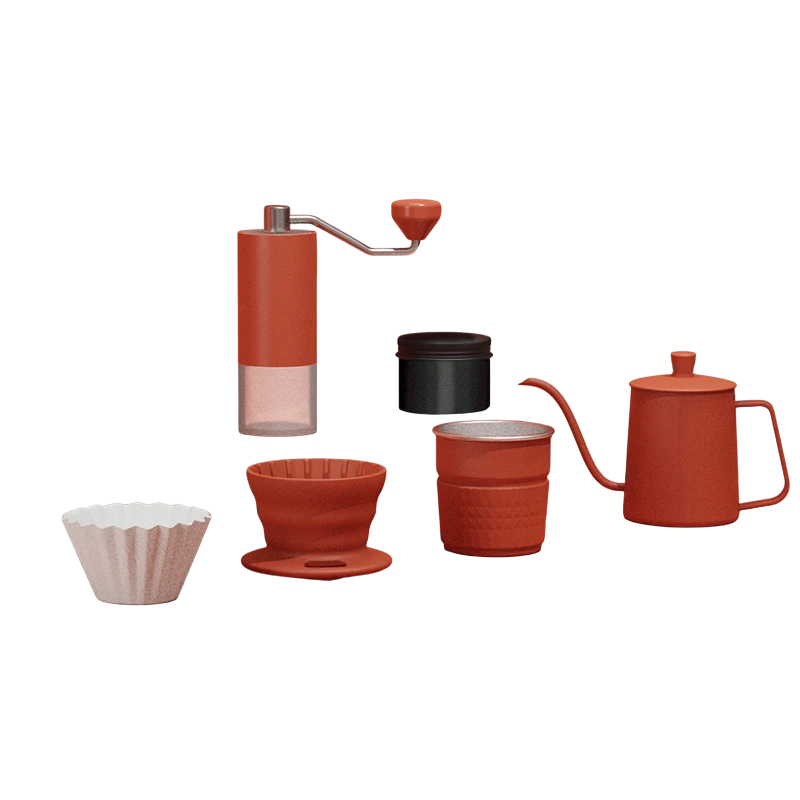 Portable Coffee Set | Manual Grinder, Dripper, Kettle & Travel Accessories