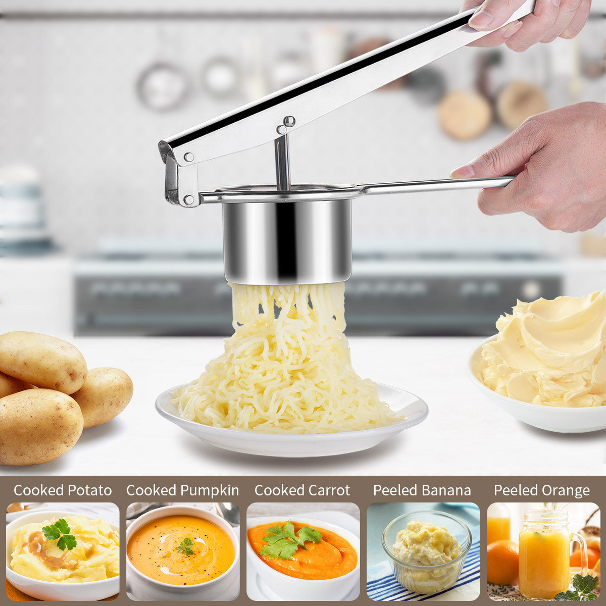 Stainless Steel Potato Ricer and Masher