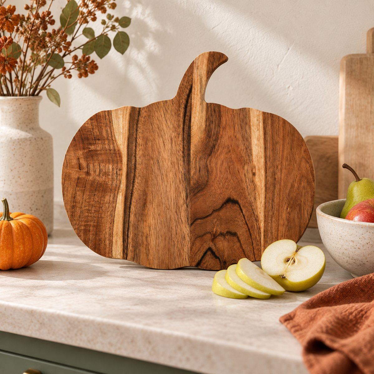 Pumpkin Shaped Acacia Wood Cutting Board