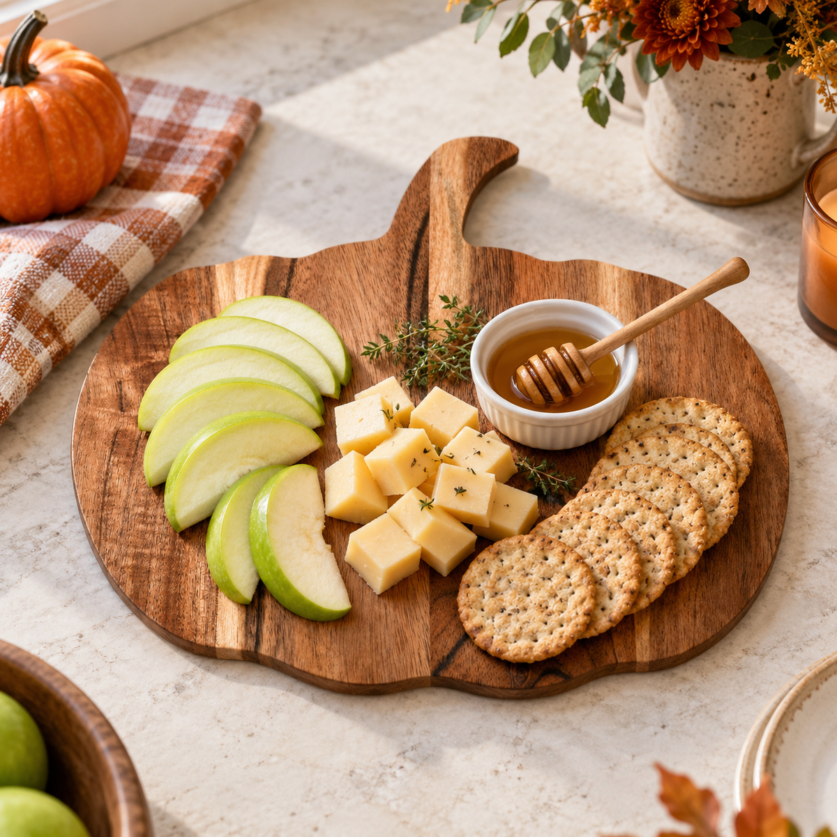 Pumpkin Shaped Acacia Wood Cutting Board