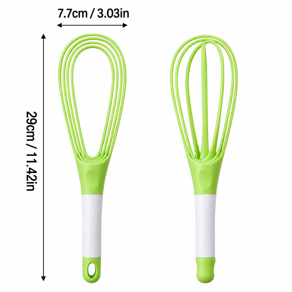 Rotating Kitchen Whisk – Collapsible 2-in-1 Design
