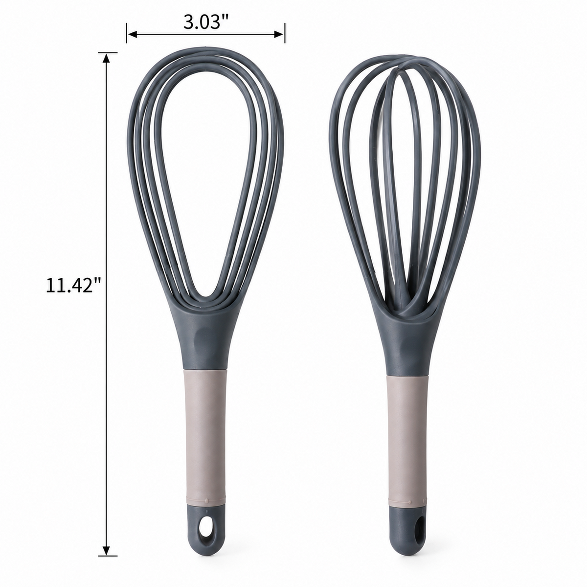 Rotating Kitchen Whisk – Collapsible 2-in-1 Design