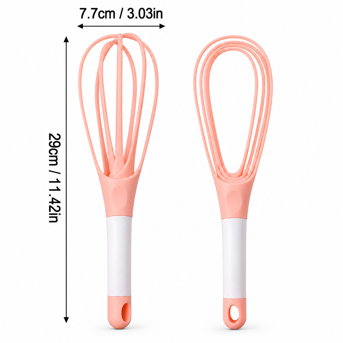 Rotating Kitchen Whisk – Collapsible 2-in-1 Design