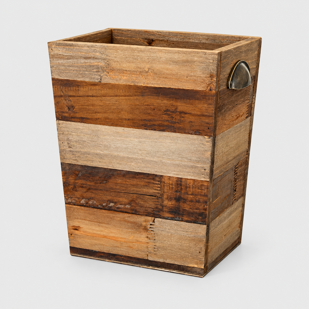 Rustic Wooden Wastebasket