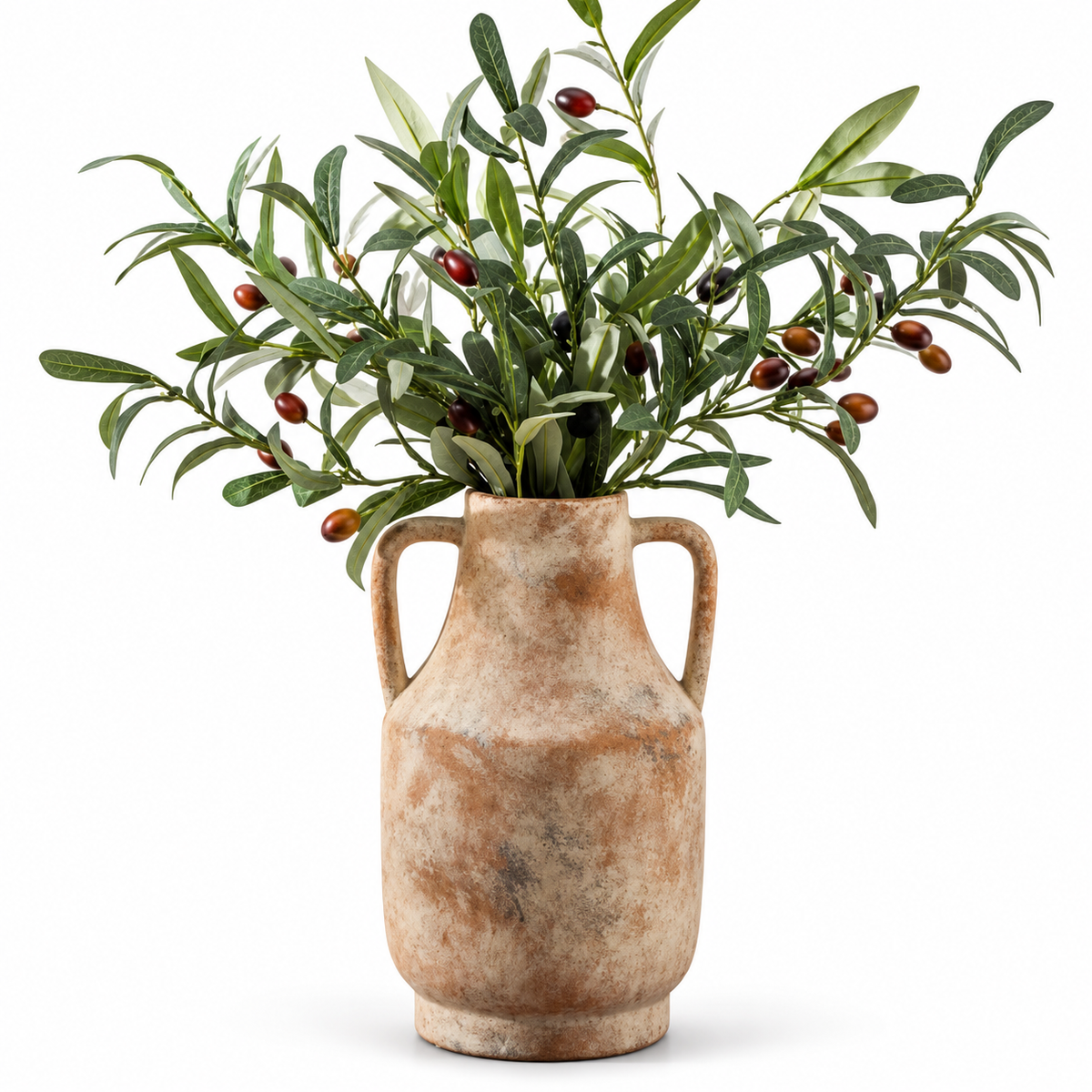 Rustic Ceramic Vase - Two Handle Terracotta Design