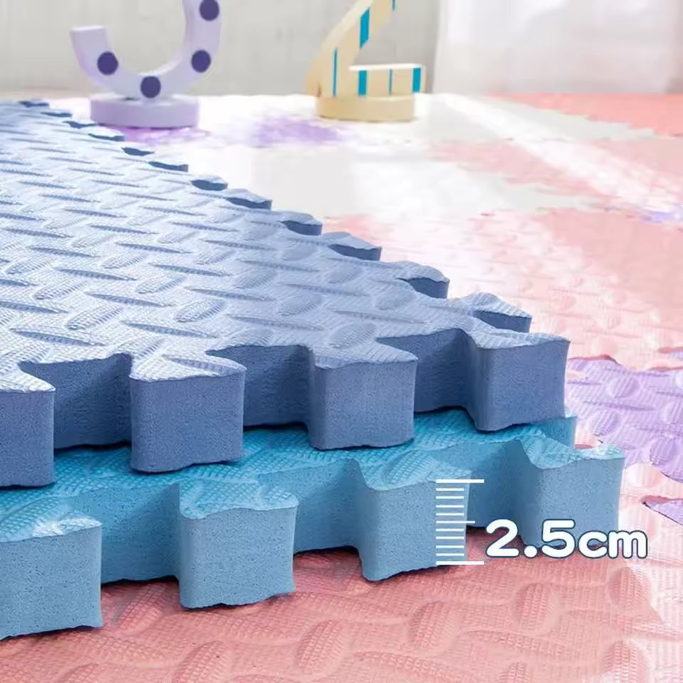 Interlocking Foam Floor Mats | Baby Play & Crawling Puzzle Tiles 8 pcs set