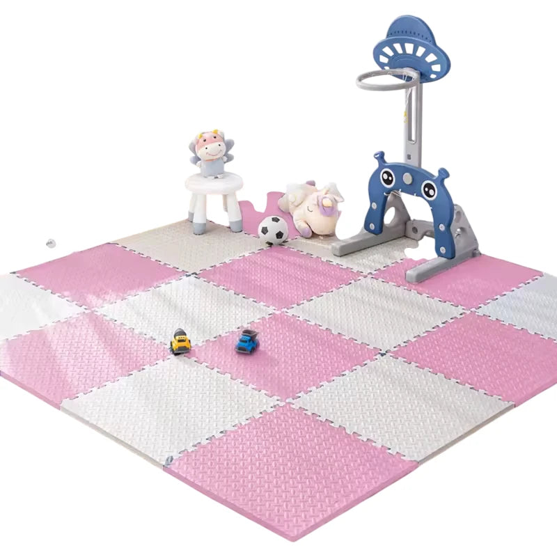 Interlocking Foam Floor Mats | Baby Play & Crawling Puzzle Tiles 8 pcs set