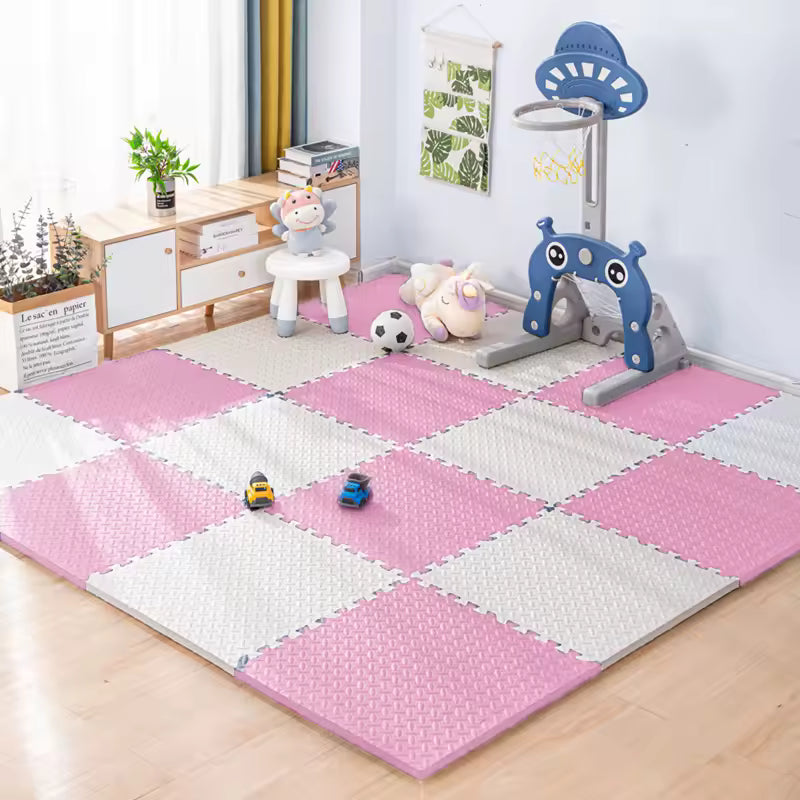 Interlocking Foam Floor Mats | Baby Play & Crawling Puzzle Tiles 8 pcs set